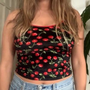 🍒Y2K Velvet Cherry Tank